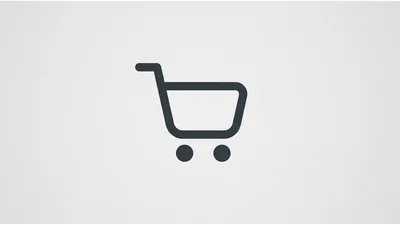 Minimalist Shopping Cart Icon On Light Background