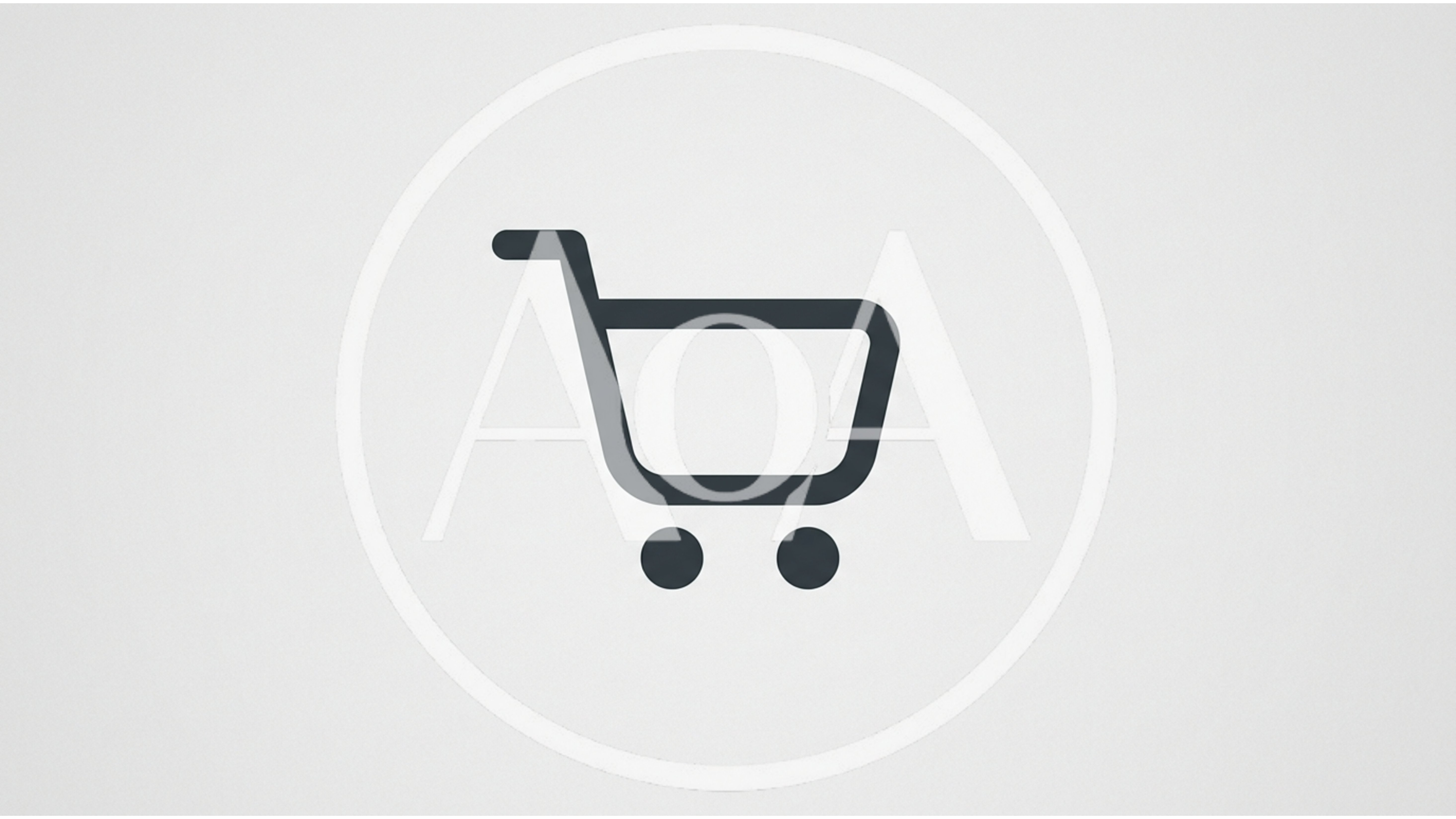 Minimalist Shopping Cart Icon On Light Background
