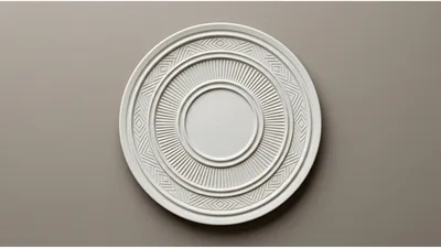 Decorative White Plaster Ceiling Medallion