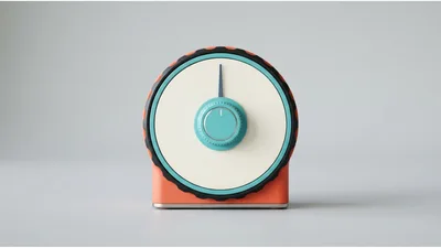 Modern Minimalist Kitchen Timer On Plain Background