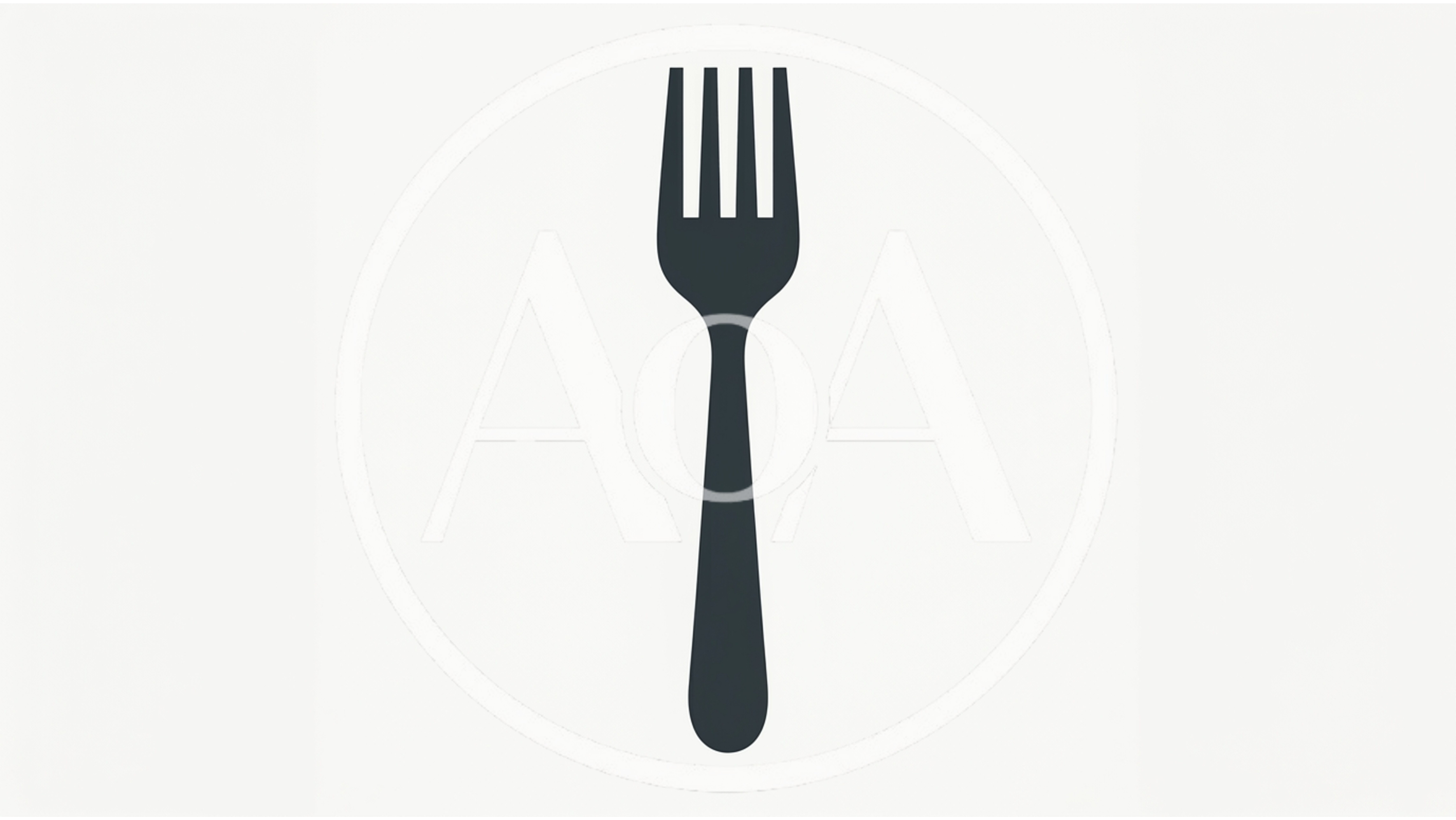 Minimalist Black Fork Icon On White Background