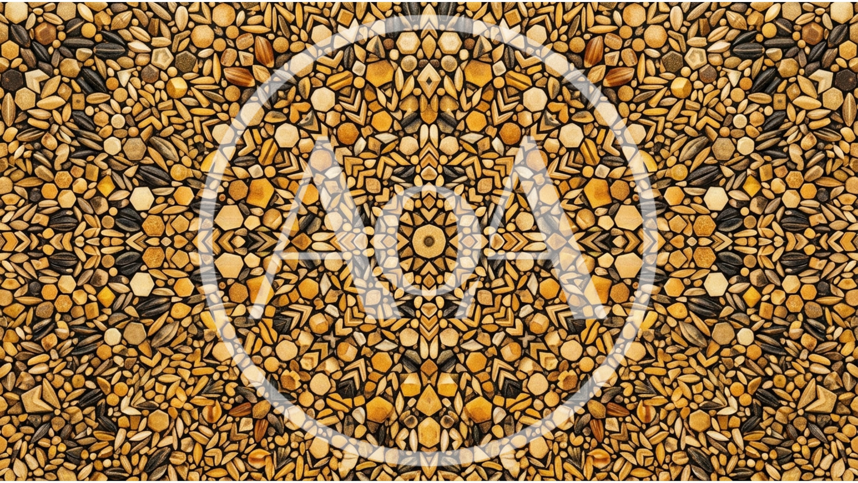 Symmetrical Kaleidoscope Pattern Of Mixed Grains And Seeds
