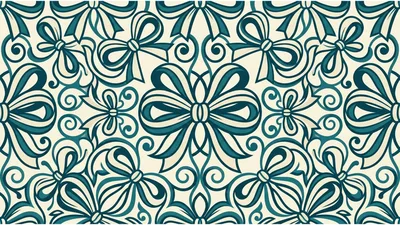 Seamless Pattern Design Featuring Elegant Teal Bows