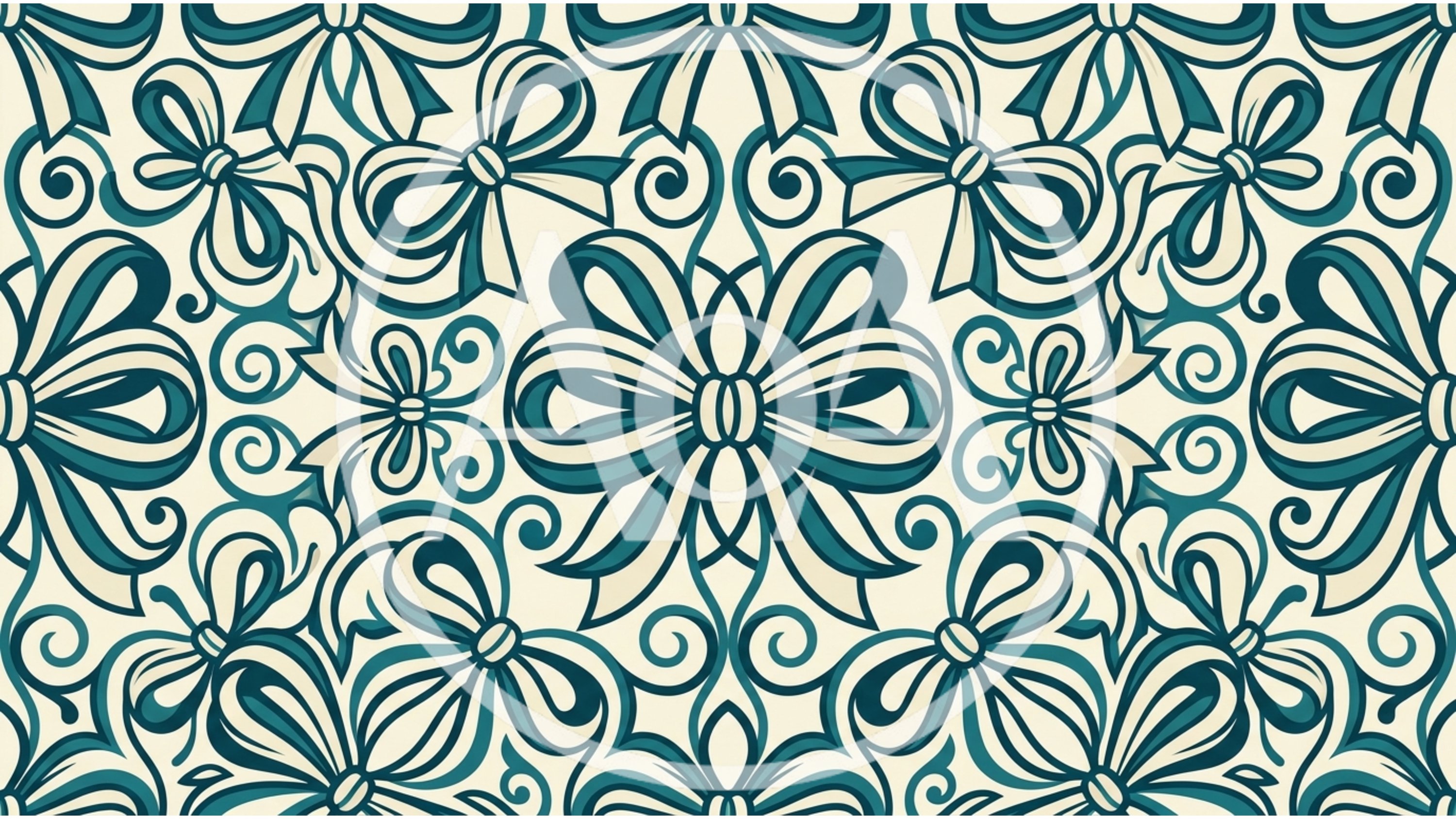 Seamless Pattern Design Featuring Elegant Teal Bows