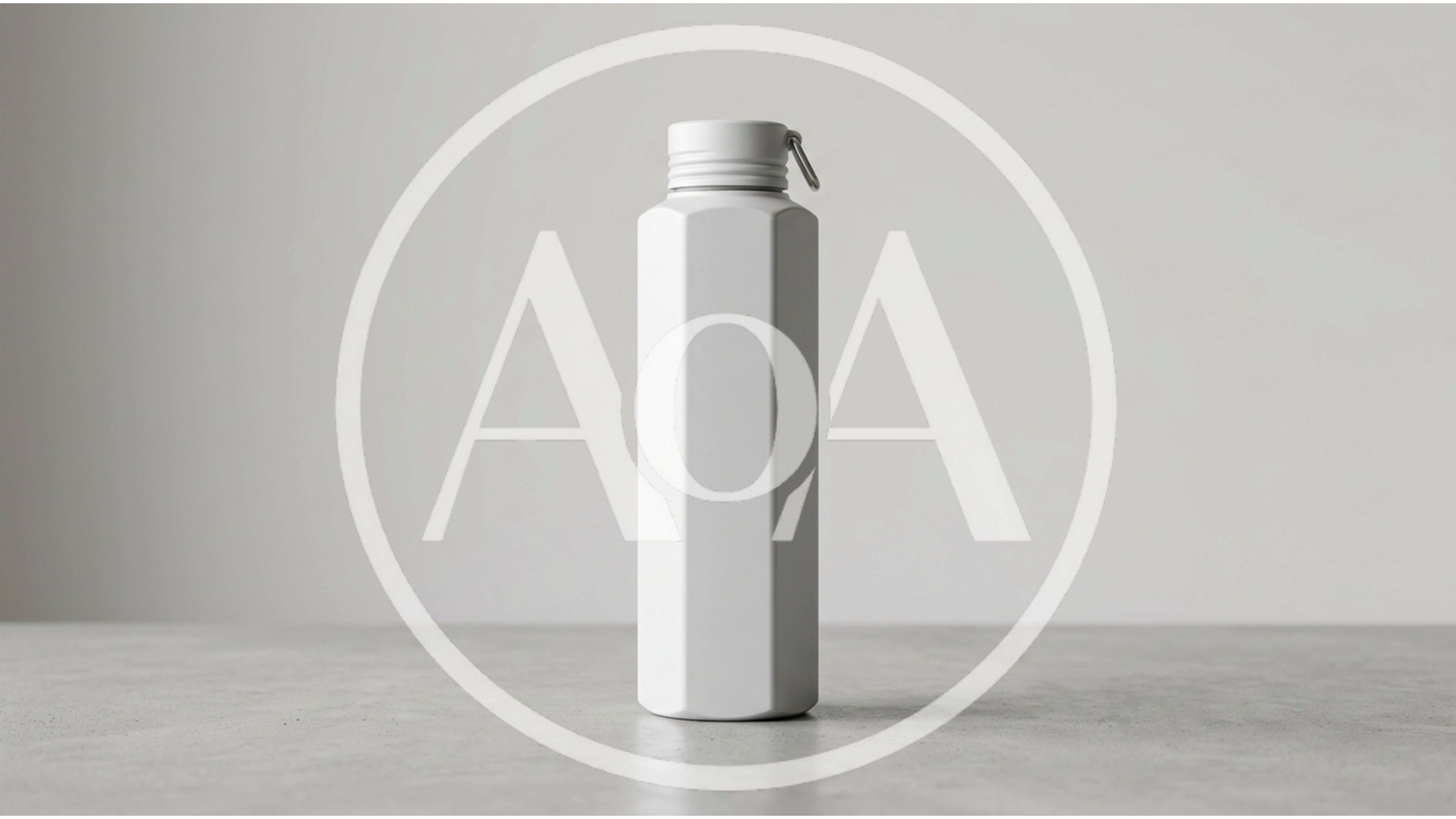 Minimalist White Hexagonal Water Bottle Mockup