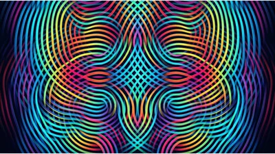Abstract Colorful Wavy Lines Geometric Pattern Background