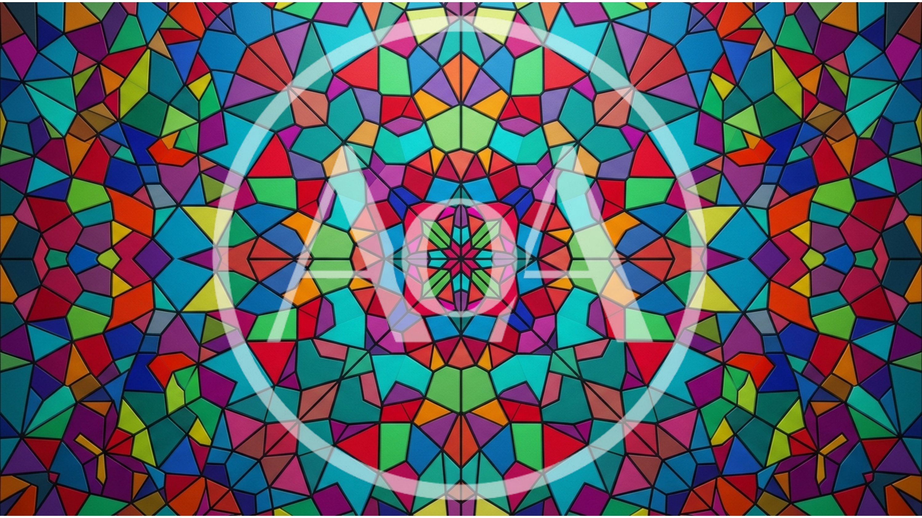Abstract Stained Glass Kaleidoscope Pattern Background
