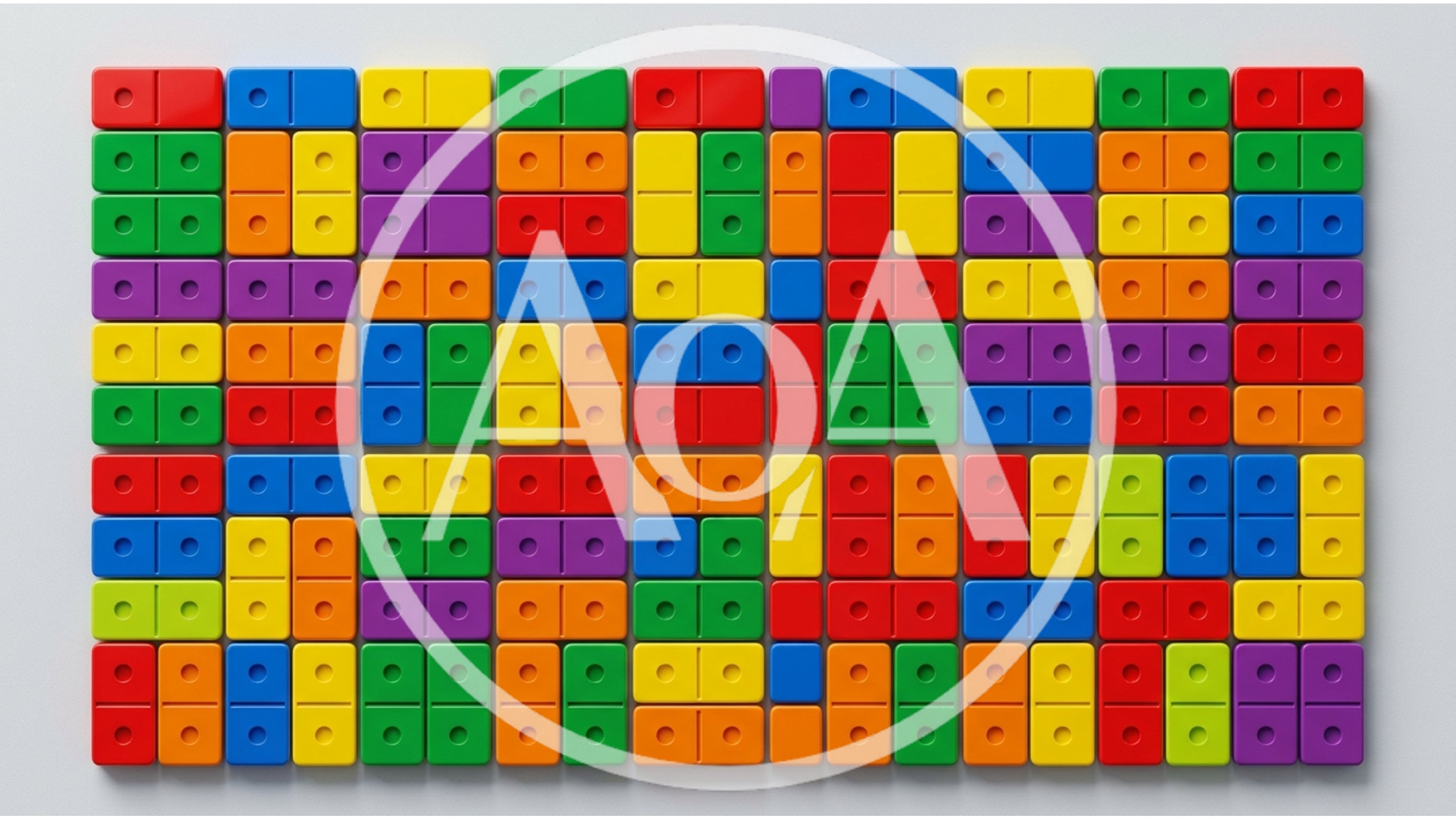Colorful Domino Tiles Arranged in a Grid Pattern
