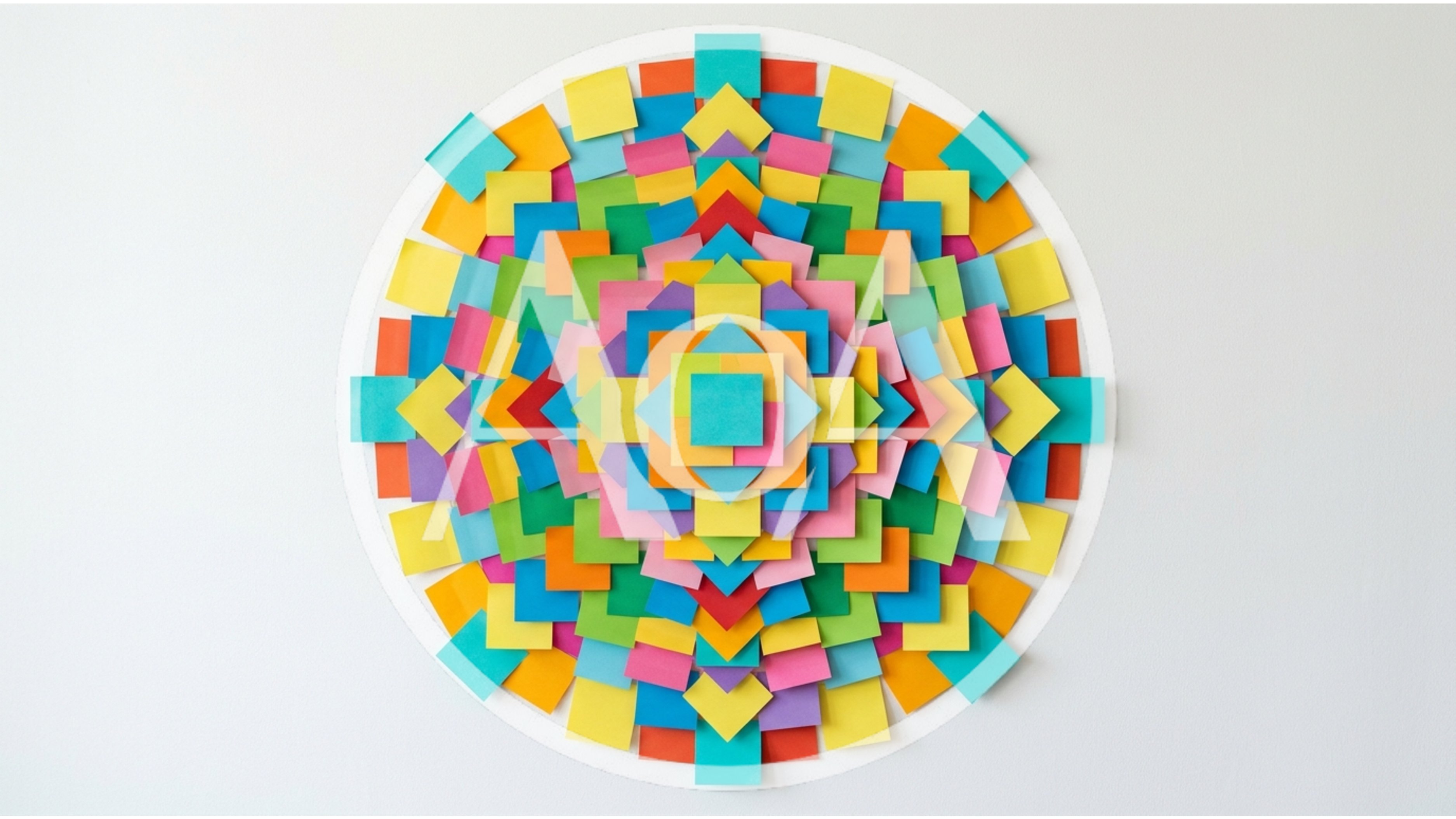 Colorful Mandala Art Made From Sticky Notes
