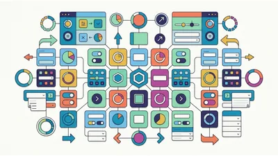 Abstract Infographic Flowchart With UI Elements