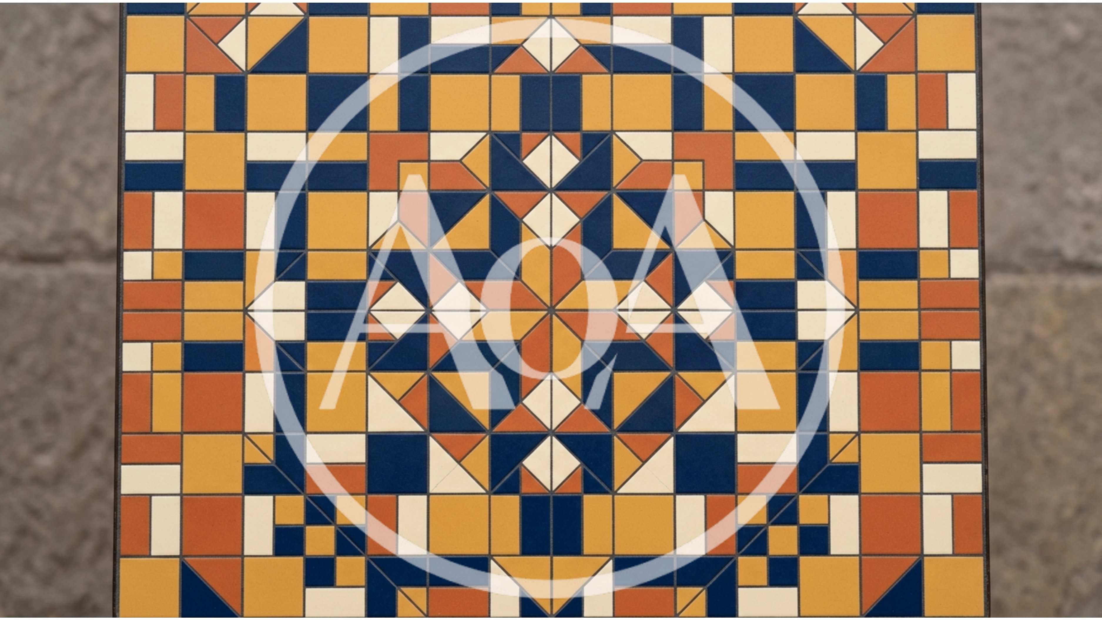Geometric Patterned Ceramic Tile Surface