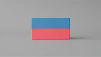 Minimalist Blue And Pink Rectangular Block
