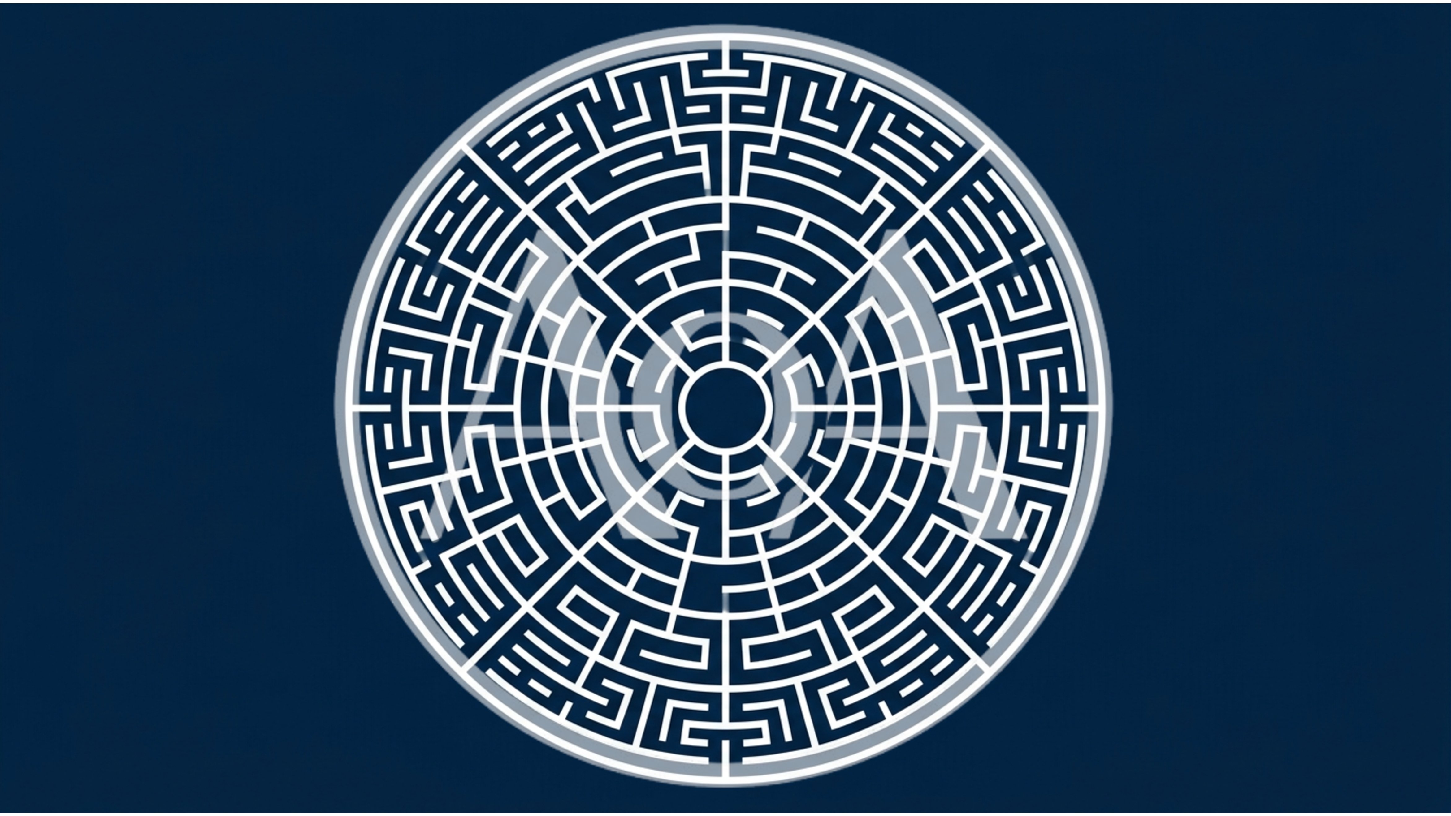 Circular Maze Pattern With Geometric White Lines