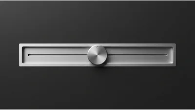 Minimalist Brushed Metal Slider Control On Dark Background