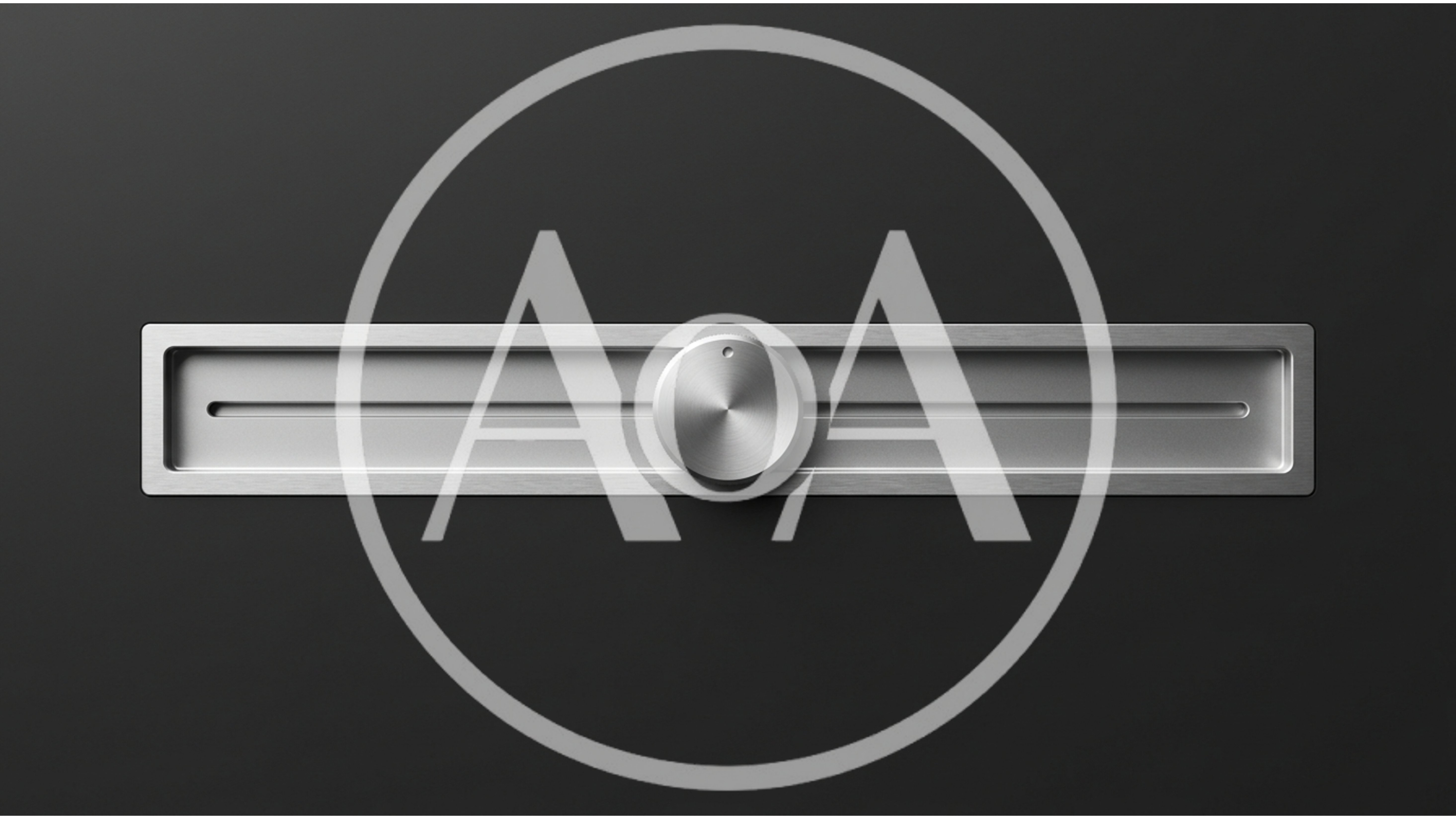 Minimalist Brushed Metal Slider Control On Dark Background