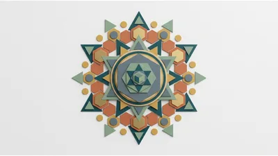 Geometric Mandala Pattern With Layered Shapes