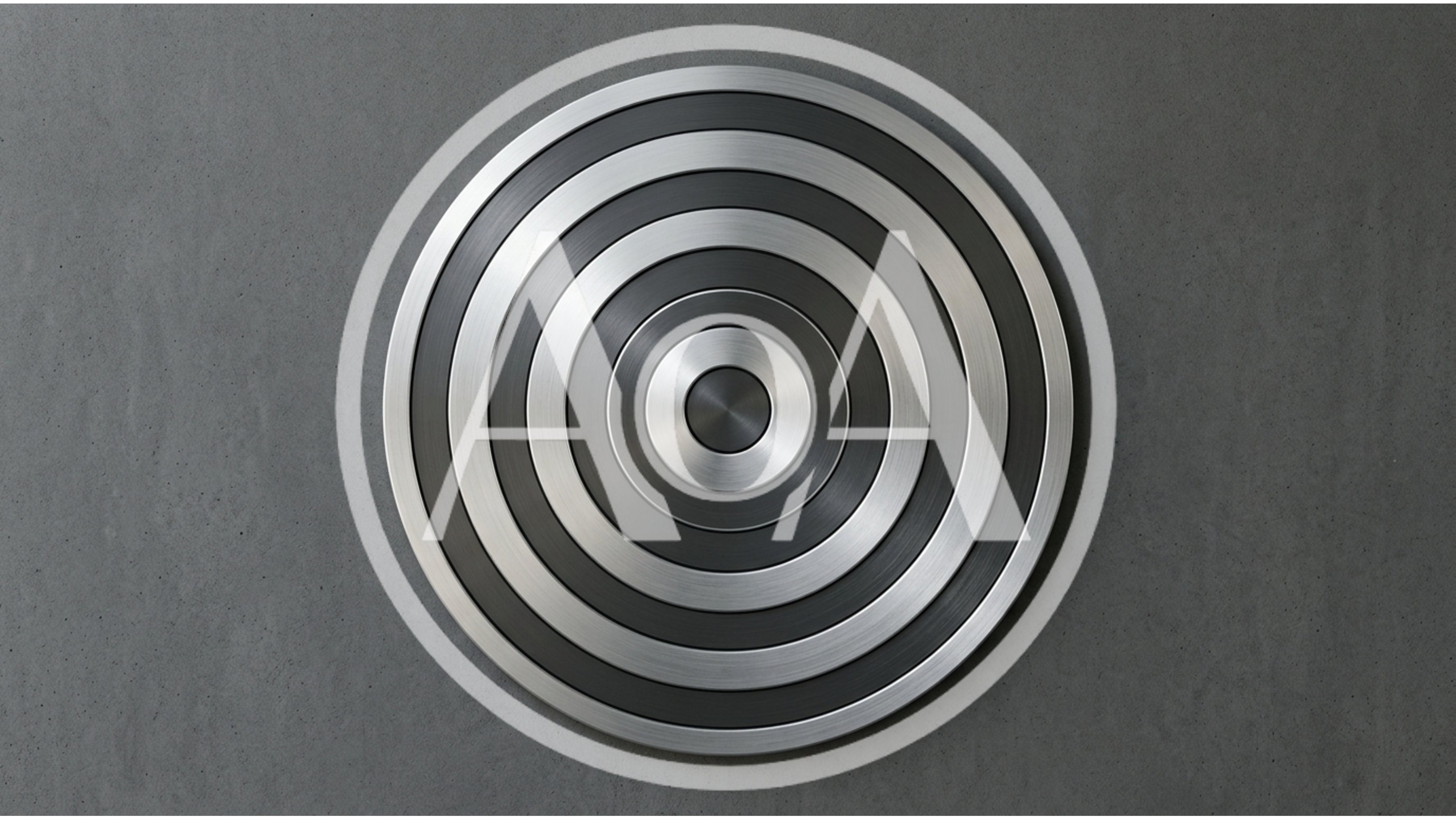 Abstract Concentric Metal Circles On Concrete Background