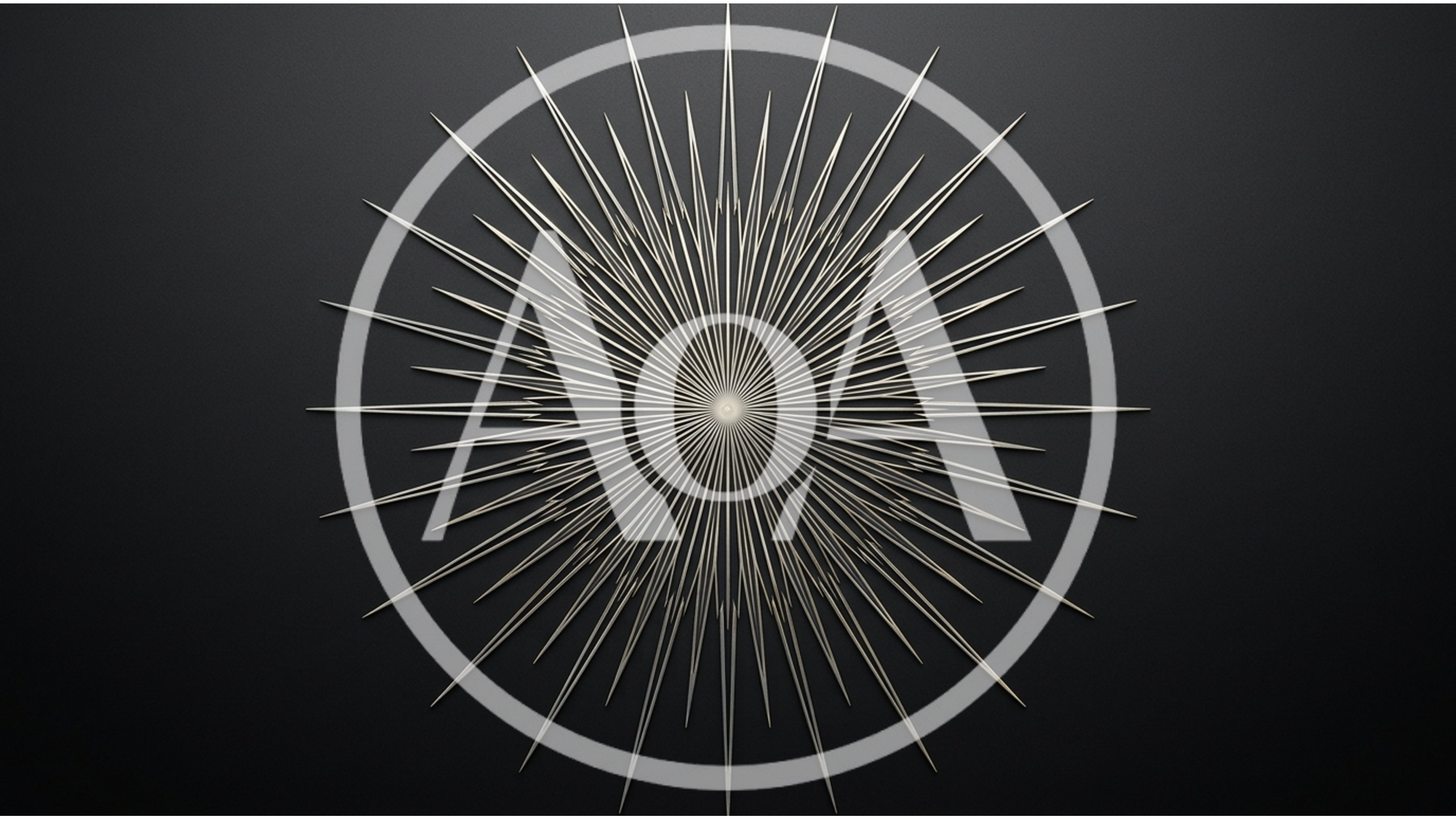 Abstract Metallic Starburst Design On Dark Background