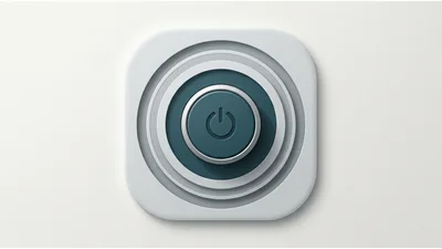 Minimalist 3D Power Button Icon Design
