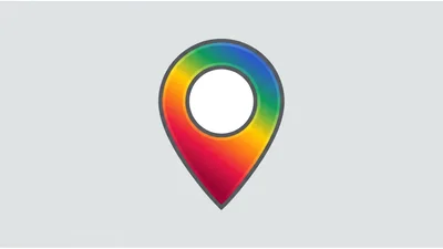 Rainbow Gradient Map Pin Icon