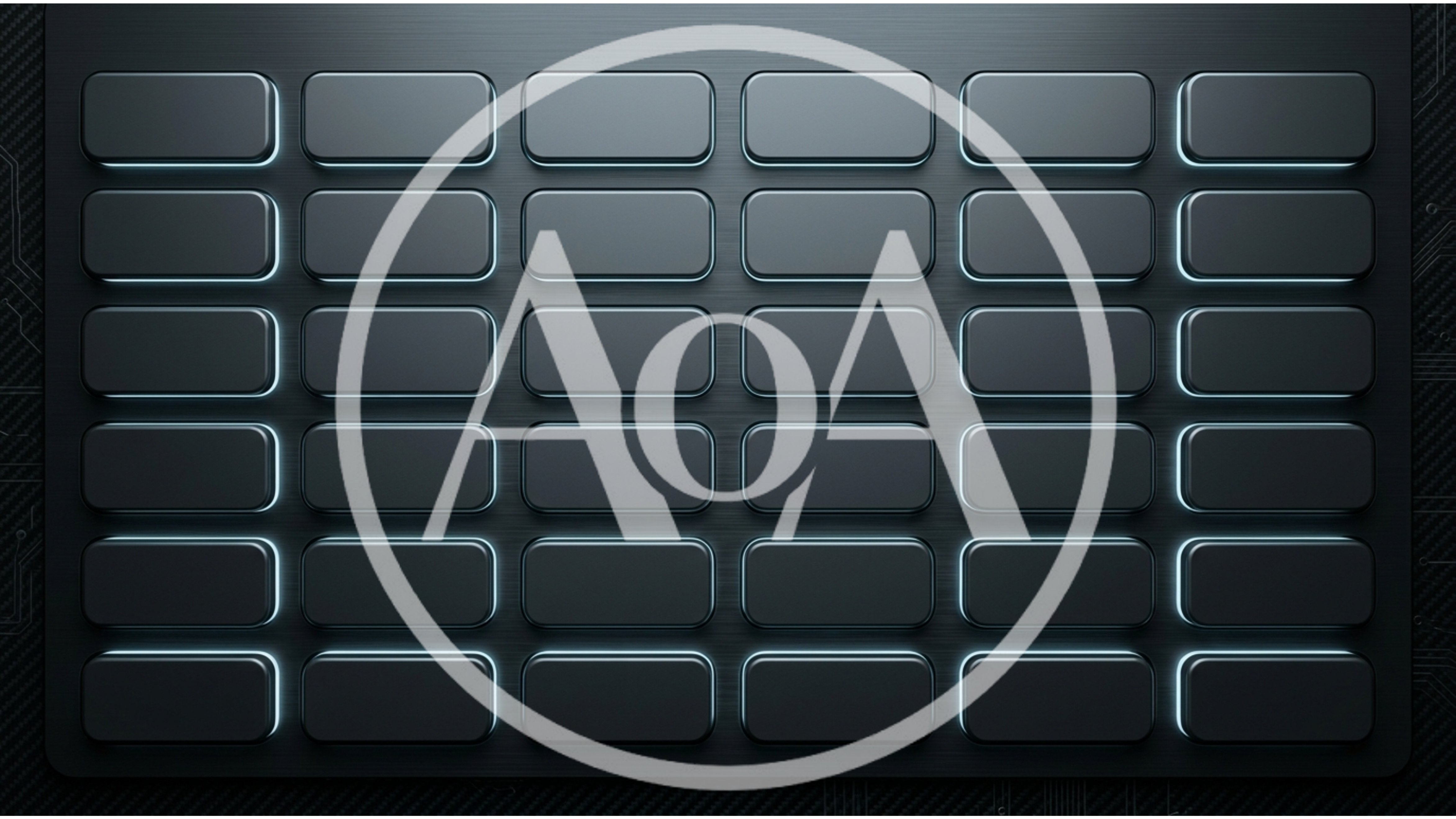 Abstract Dark Metallic Grid With Glowing Rectangular Buttons