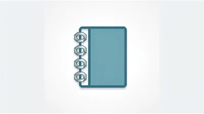 Blue Spiral Bound Notebook Icon Illustration