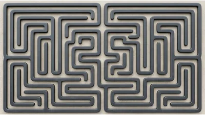 Abstract Dark Gray Maze Pattern Design