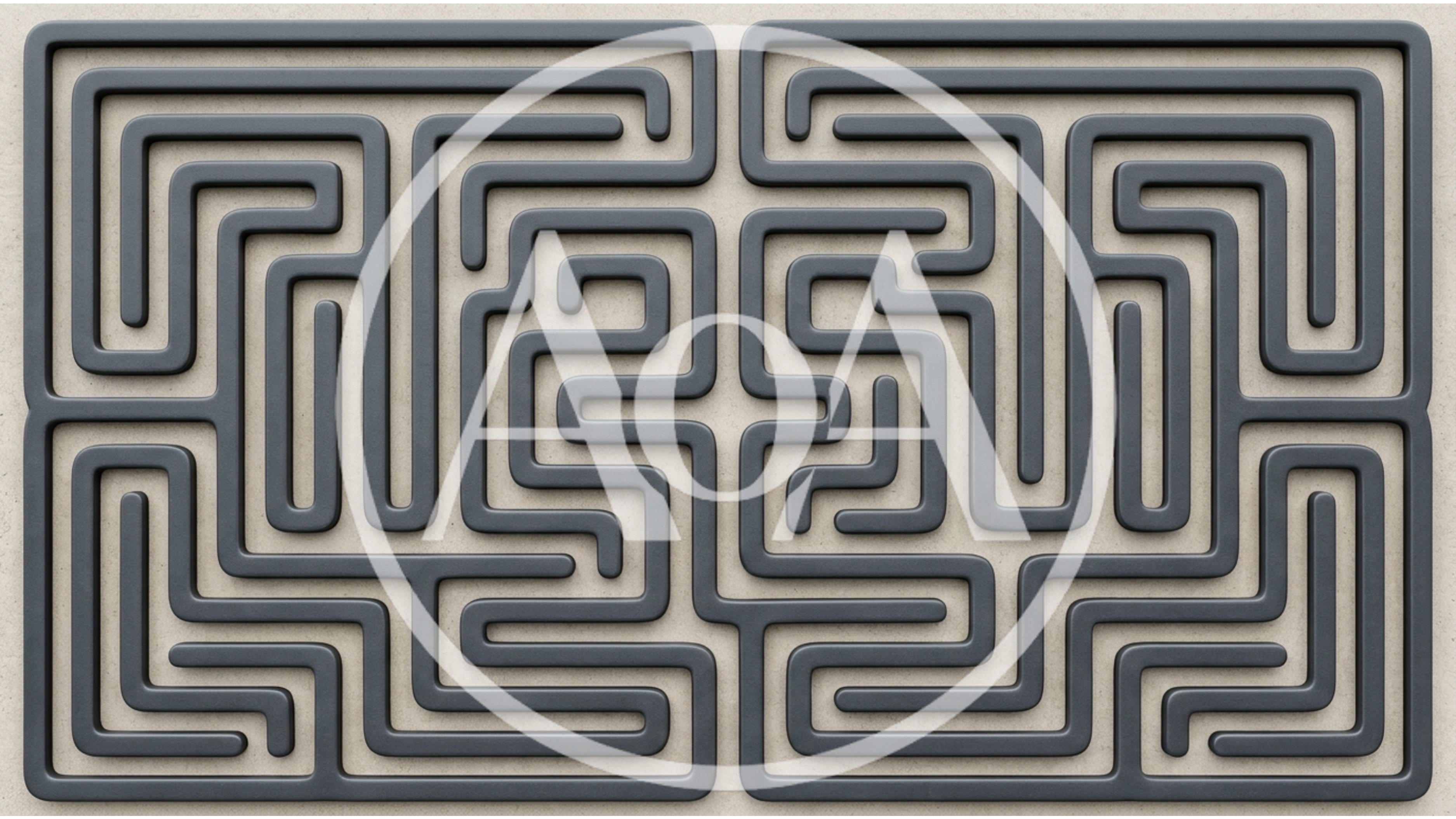 Abstract Dark Gray Maze Pattern Design