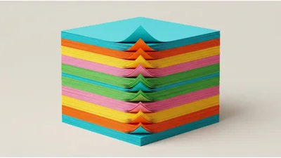 Stack Of Colorful Square Sticky Notes