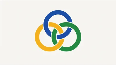 Interlocking Blue Yellow And Green Rings Graphic
