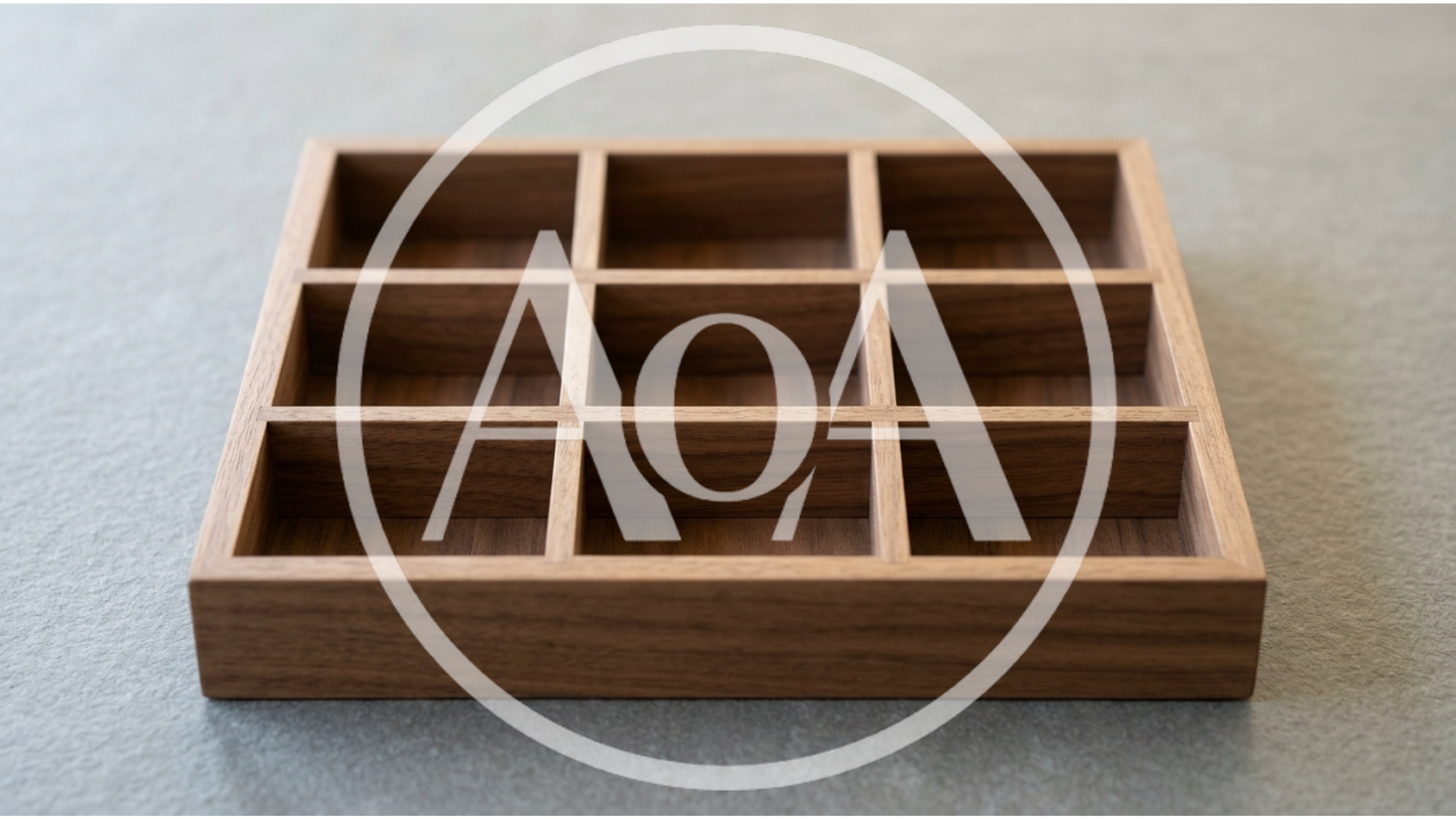 Empty Wooden Nine Compartment Organizer Tray
