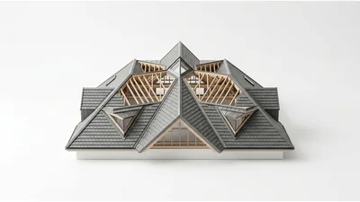 Architectural Model Of A Complex Roof Structure