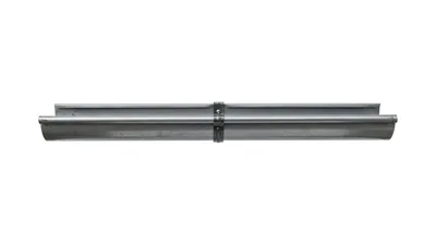 Galvanized Metal Rain Gutter Section Isolated