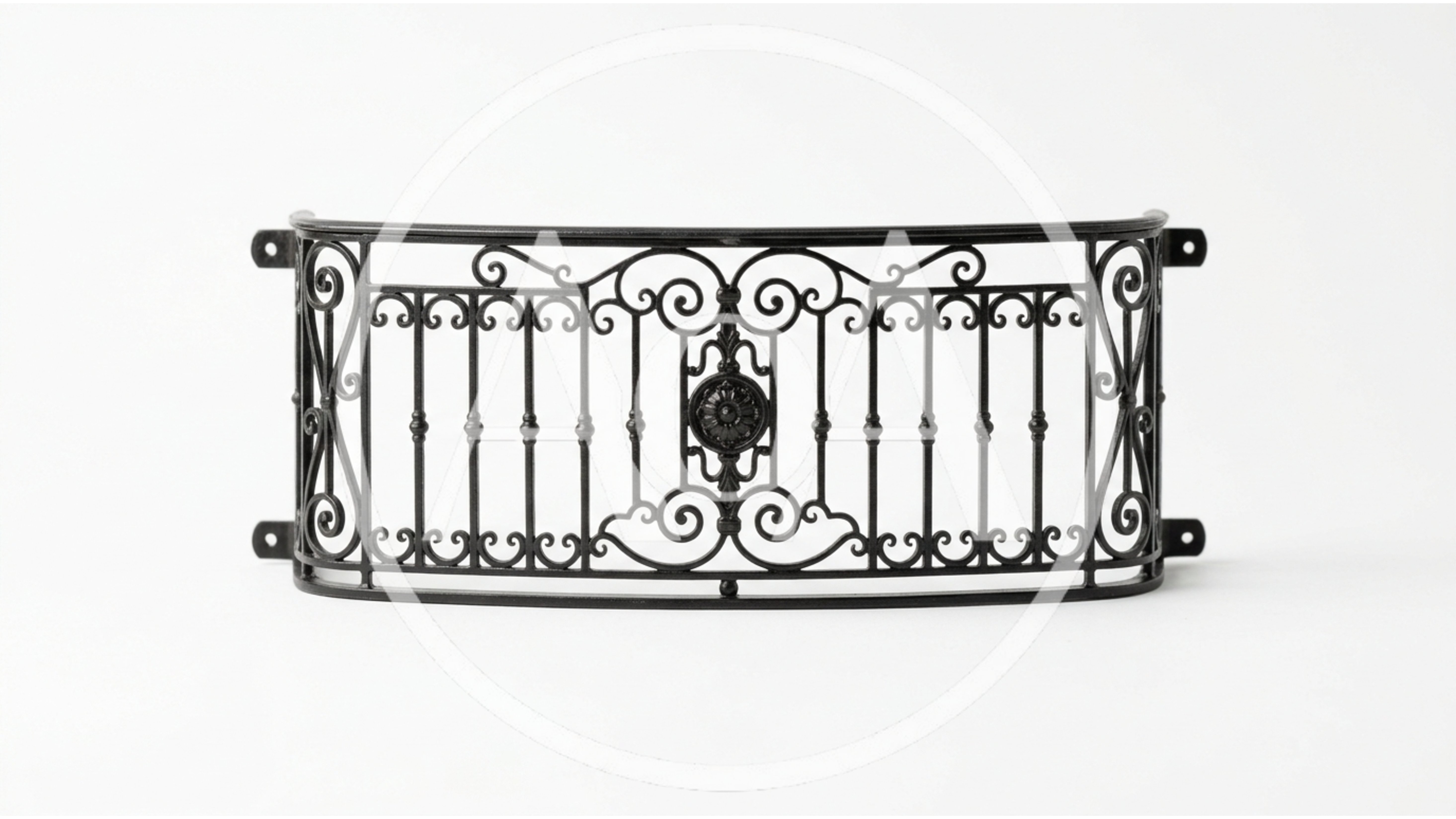 Decorative Black Wrought Iron Balcony Railing