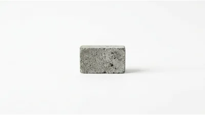 Single Rectangular Concrete Block On White Background