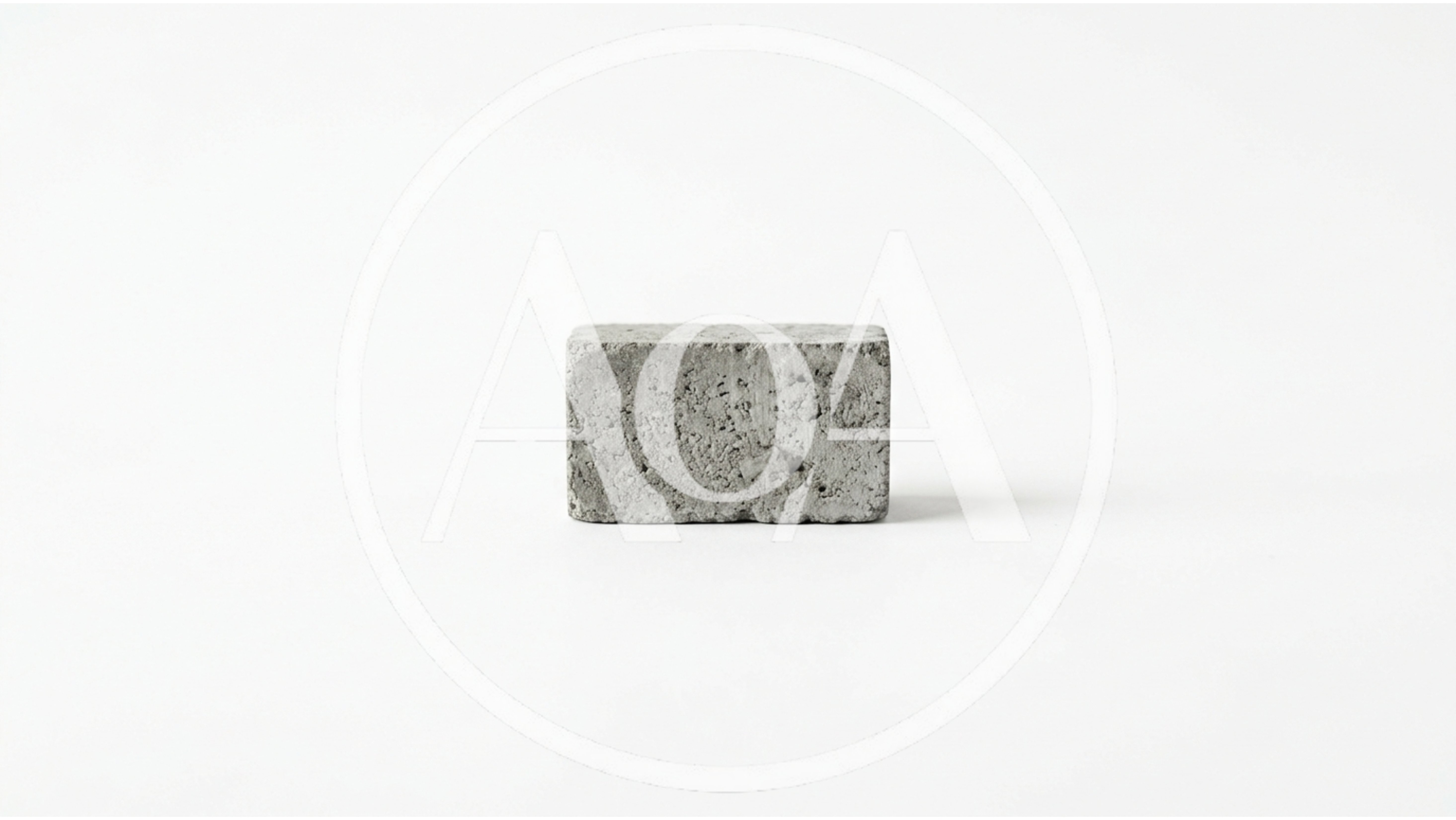 Single Rectangular Concrete Block On White Background