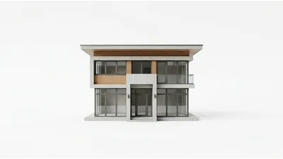 Modern Two Story Concrete House Exterior