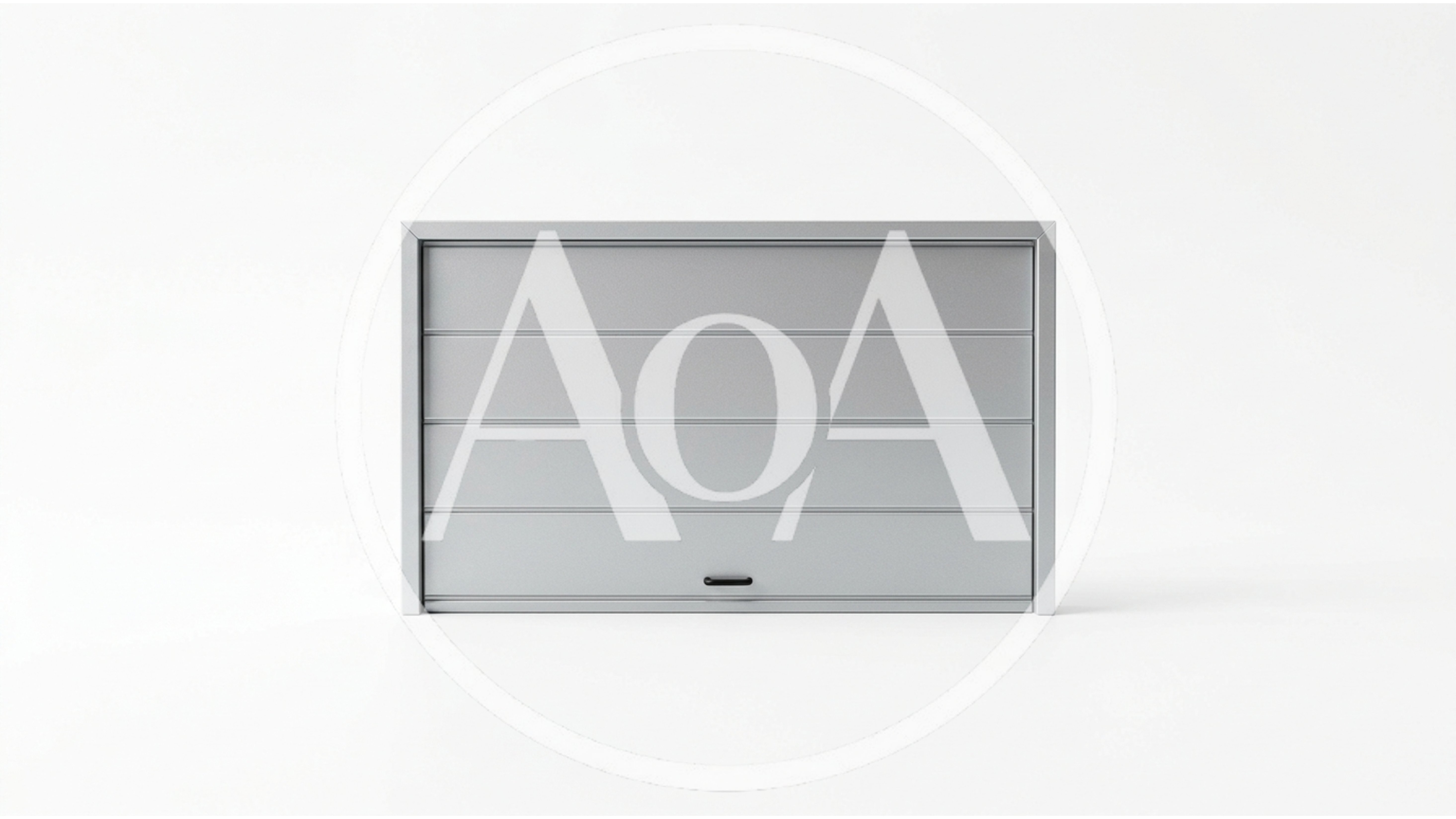 Modern Silver Metal Garage Door Isolated On White