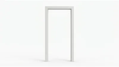 Minimalist White Door Frame On White Background