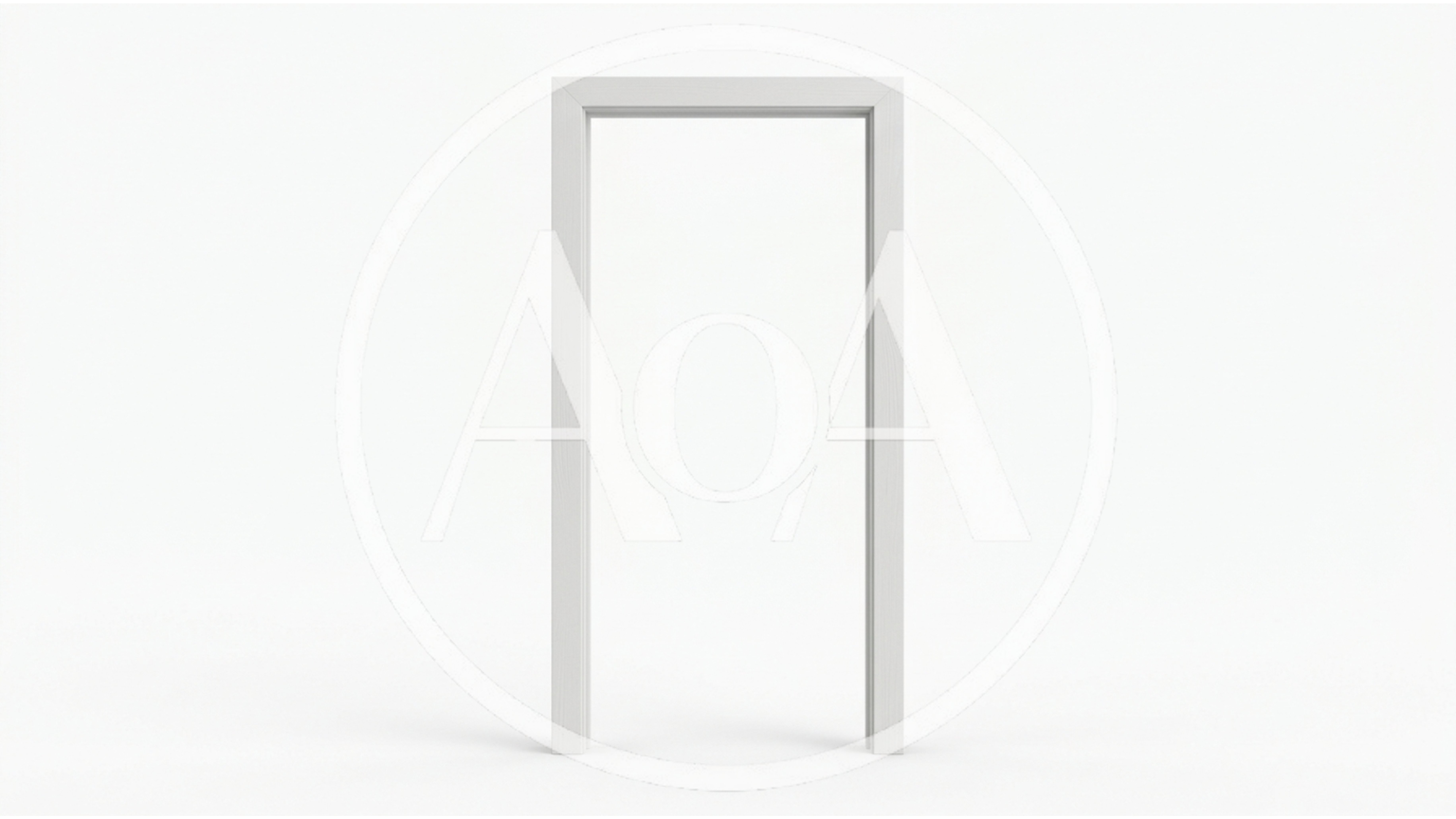 Minimalist White Door Frame On White Background