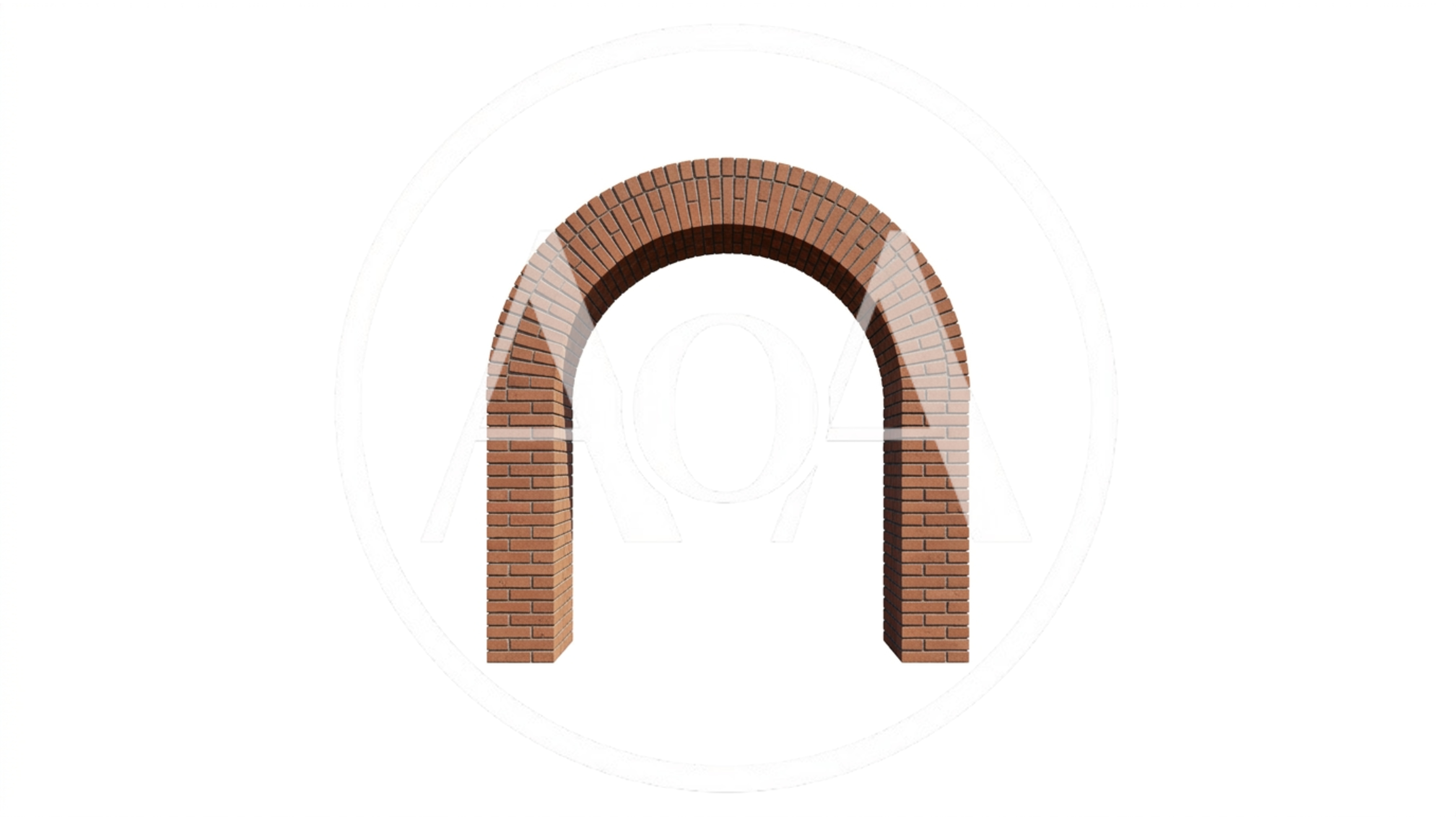 Brick Archway Isolated On White Background
