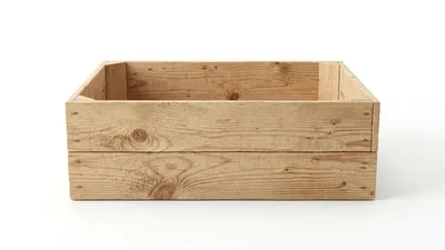 Empty Wooden Crate On White Background