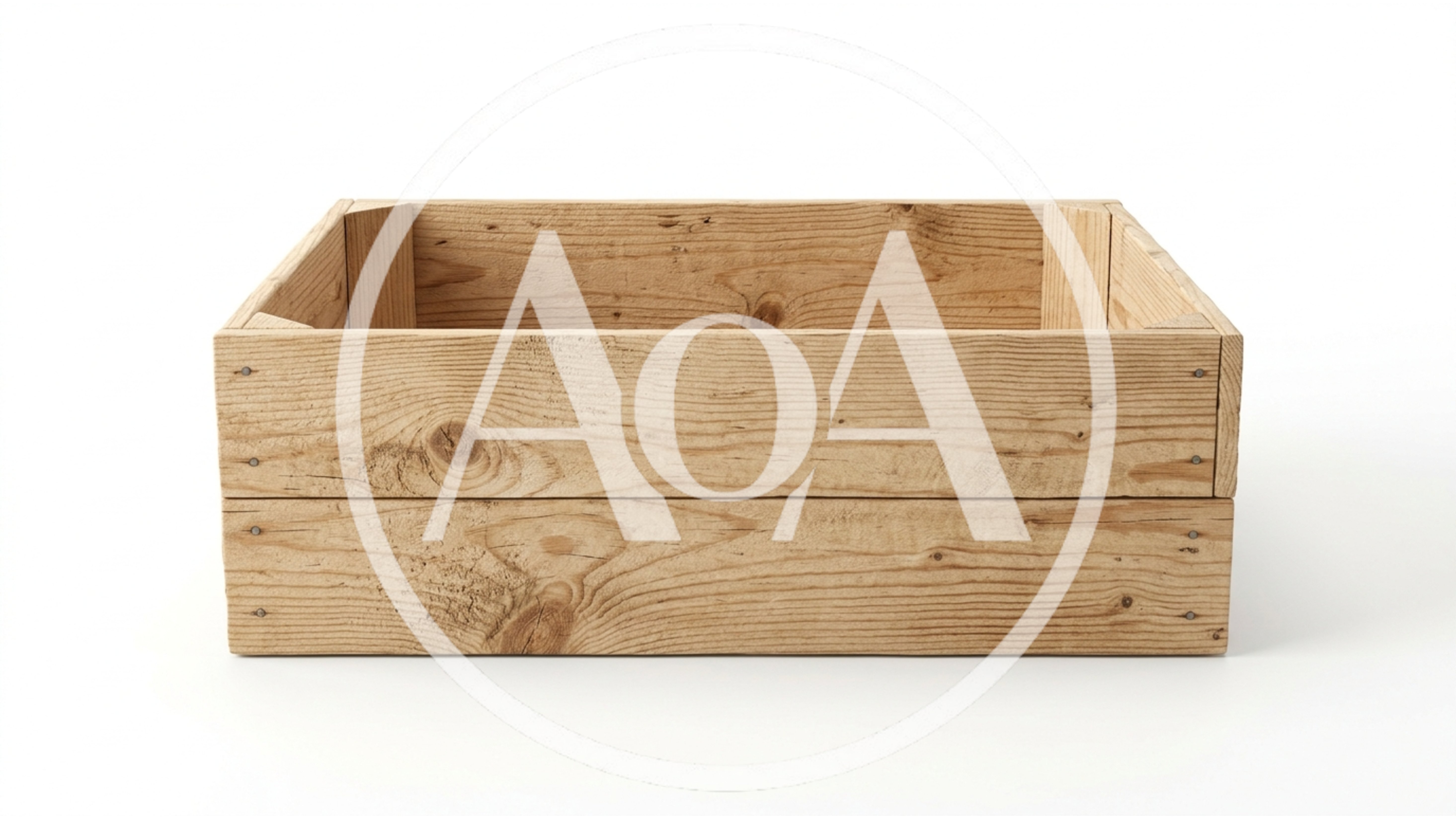 Empty Wooden Crate On White Background