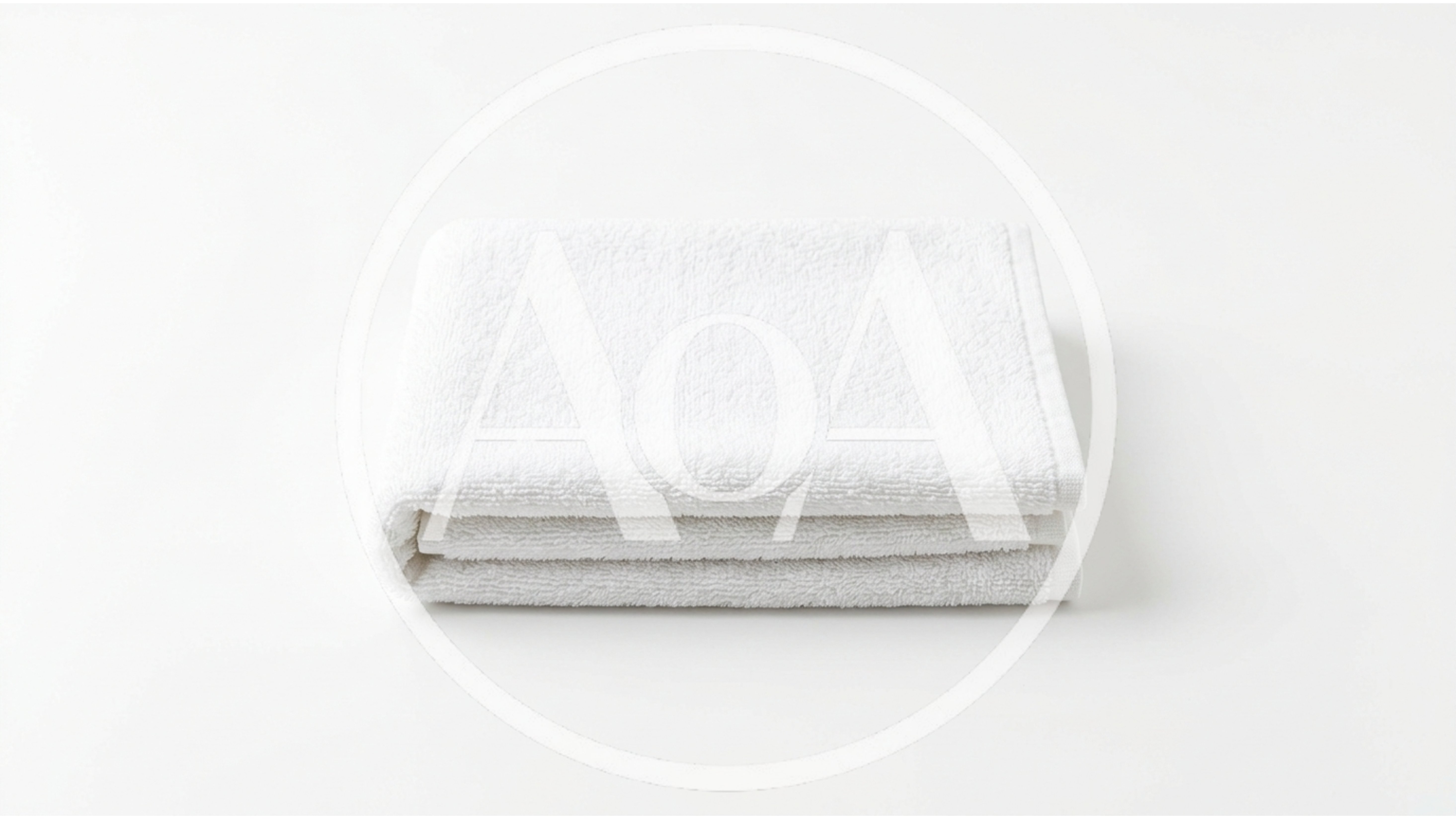 Folded White Cotton Bath Towel