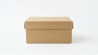 Closed Brown Cardboard Box on White Background