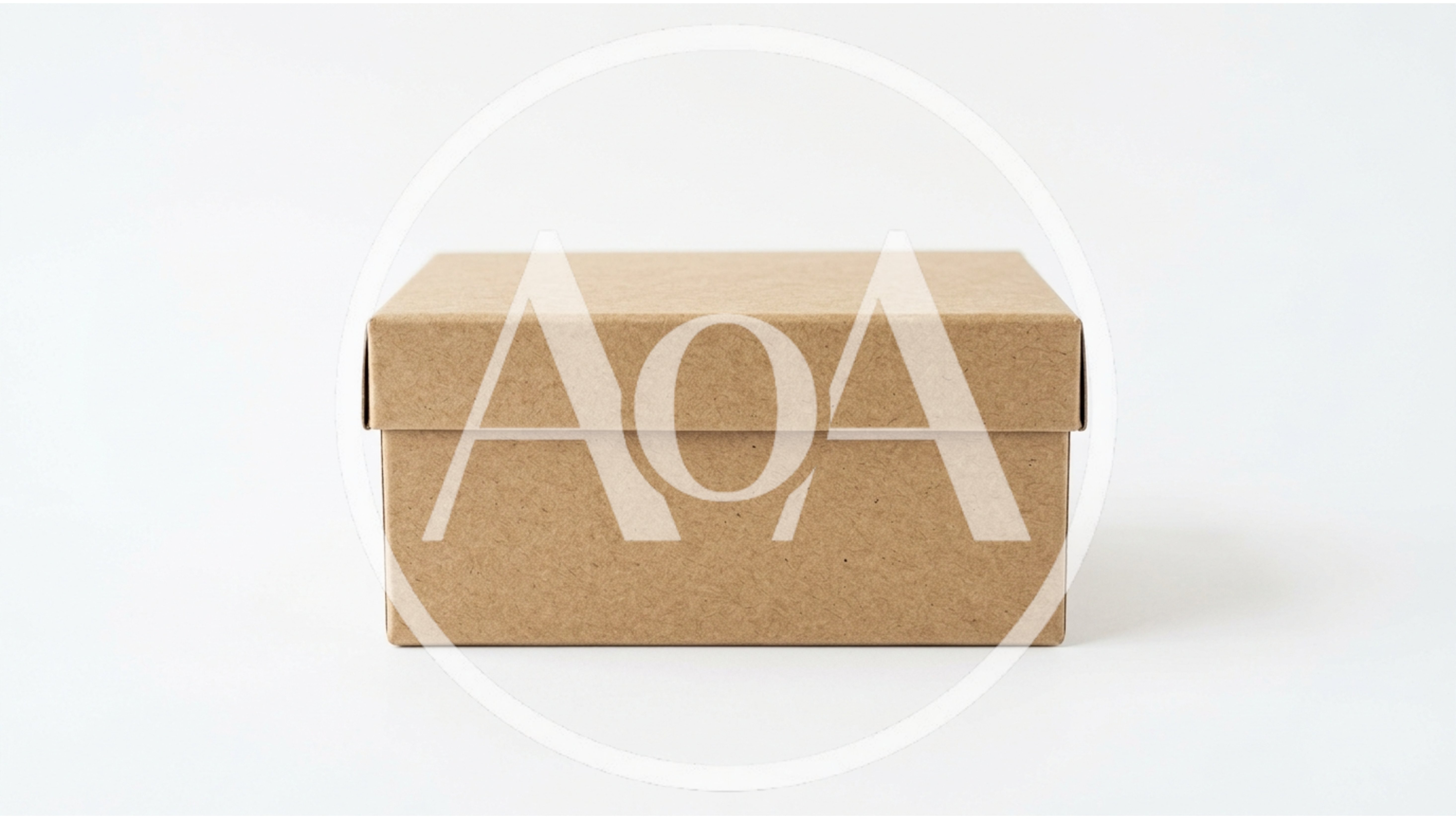 Closed Brown Cardboard Box on White Background