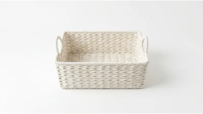 Empty Woven Rope Storage Basket