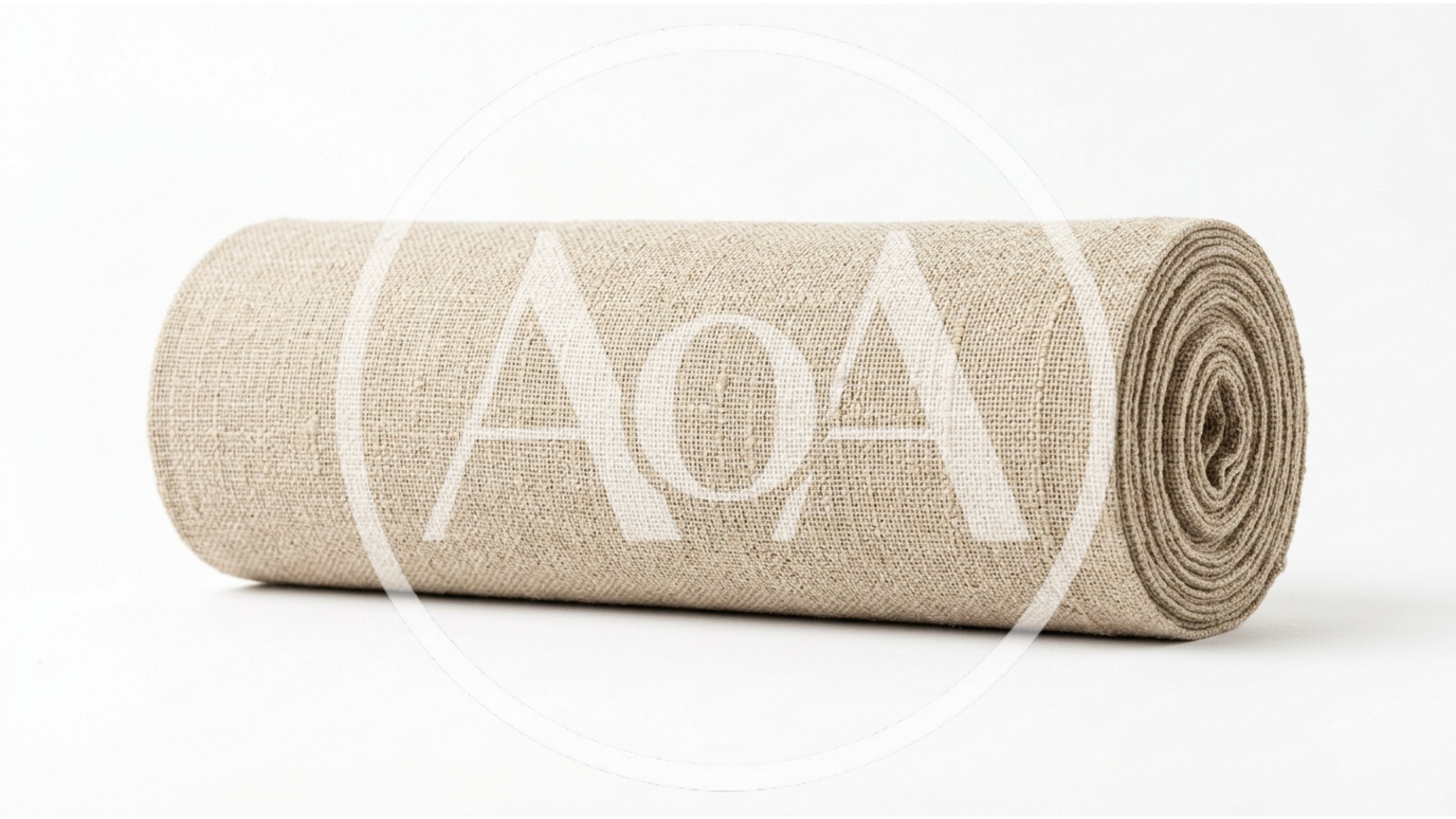 Roll Of Natural Beige Linen Fabric