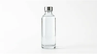 Clear Glass Water Bottle With Metal Cap