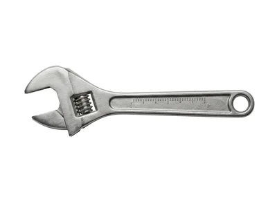 Adjustable Metal Wrench Isolated On White Background